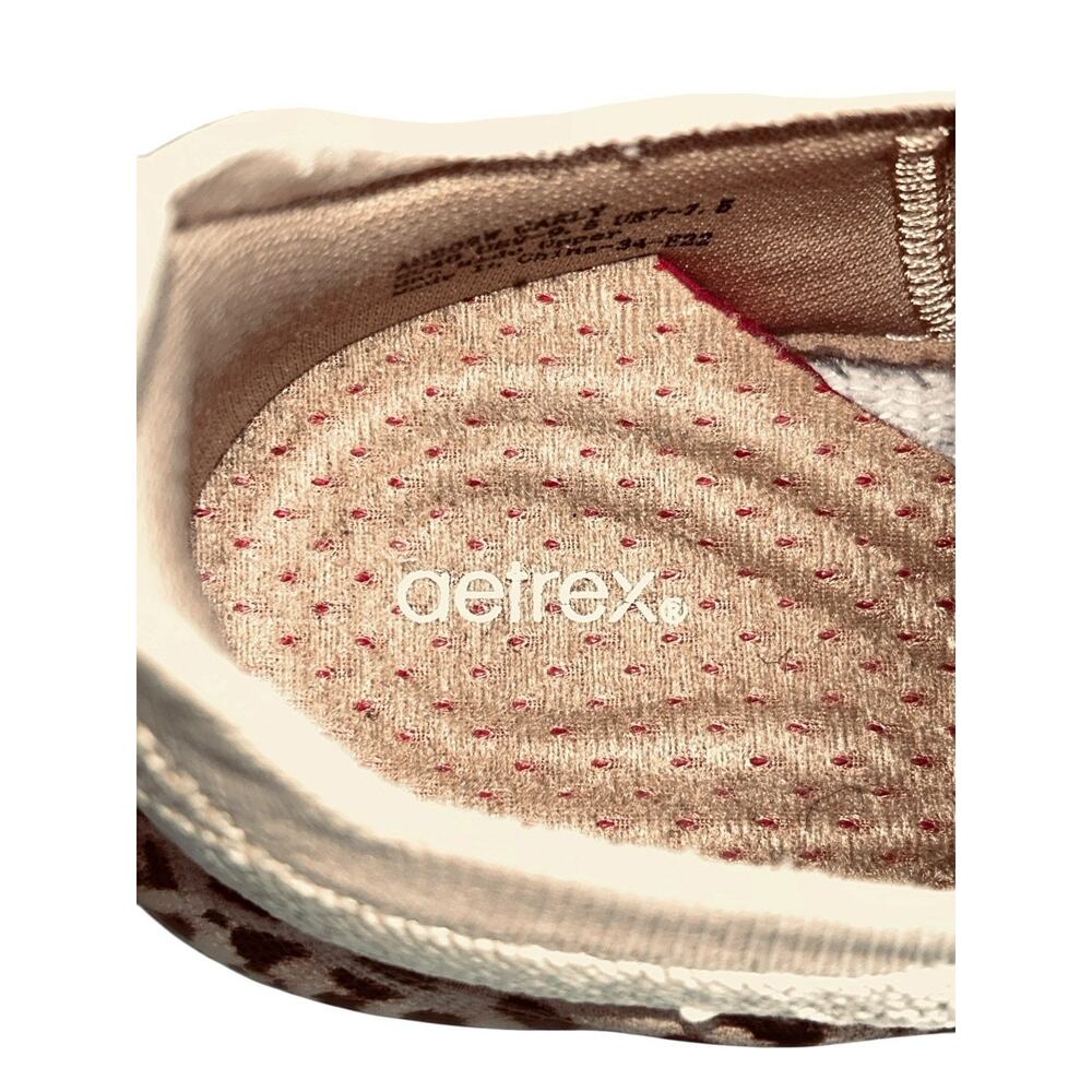 Aetrex Women’s Carly Athletic Mesh Arch Support Beige/Leopard Sneakers Sz. 9-9.5 - Picture 4 of 12